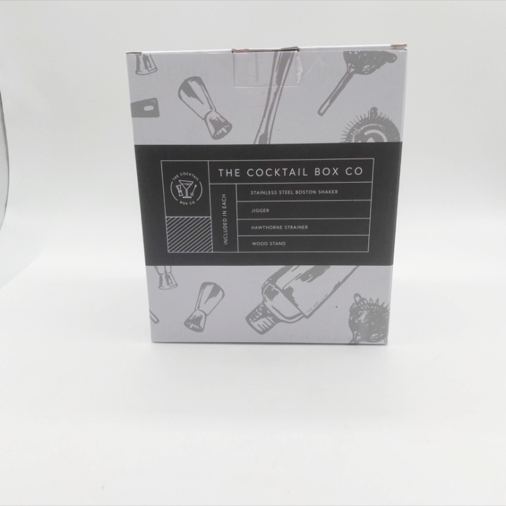 The Cocktail Box Co. Mixology Set Home  Bartender Shaker Jigger Strainer Stand